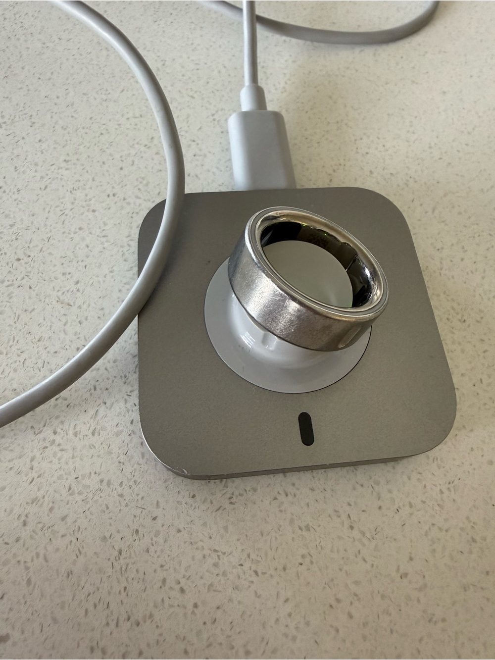 Oura Brushed Silver Ring & Charger. Size 8. Gently Used. - Picture 2 of 4